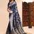 Blue color weaving jacquard traditional saree with blouse piece
