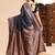 Black color weaving jacquard traditional saree with blouse piece