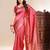 Gajari color weaving jacquard traditional saree with blouse piece