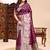 Wine color weaving jacquard traditional saree with blouse piece