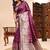 Wine color weaving jacquard traditional saree with blouse piece