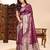 Wine color weaving jacquard traditional saree with blouse piece