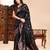 Black color weaving jacquard traditional saree with blouse piece