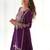 Attractive Purple Embroidered Chinon Wedding Wear Sharara Suit
