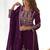 Attractive Purple Embroidered Chinon Wedding Wear Sharara Suit