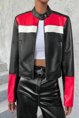 women's white lambskin leather biker jacket classic moto zip style stylish 1