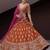 Awesome Rust Orange Hand Work Silk Bridal Lehenga Choli With Double Dupatta