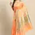 Banarasi silk blend saree in orange colour with meenakari work