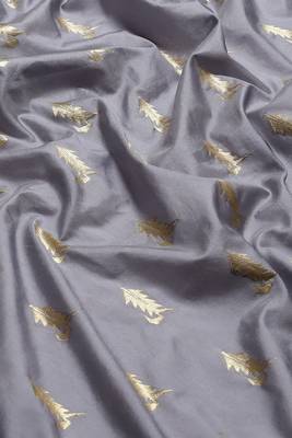 Banarasi silk blend saree in grey colour with meenakari work 3