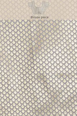 Banarasi silk blend saree in grey colour with meenakari work 5
