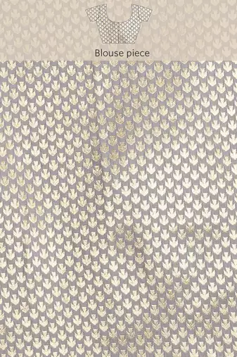 Banarasi silk blend saree in grey colour with meenakari work