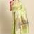 Banarasi silk blend saree in pista green colour with meenakari work