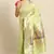 Banarasi silk blend saree in pista green colour with meenakari work