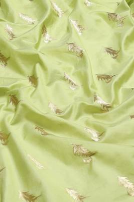 Banarasi silk blend saree in pista green colour with meenakari work 2
