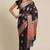 Banarasi silk blend saree in black colour with  zari boota work