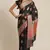 Banarasi silk blend saree in black colour with  zari boota work