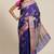 Banarasi silk blend saree in navy blue colour with  zari boota work