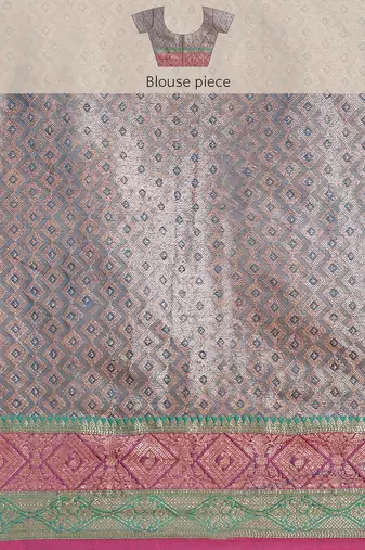 Banarasi silk blend saree in navy blue colour with  zari boota work