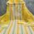 Elegant yellow striped embroidered kurta set with dupatta for women