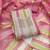 Elegant pink striped embroidered kurta set with dupatta for women