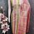 Elegant pink striped embroidered kurta set with dupatta for women