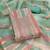 Elegant mint green striped embroidered kurta set with dupatta for women