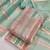 Elegant mint green striped embroidered kurta set with dupatta for women