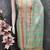 Elegant mint green striped embroidered kurta set with dupatta for women