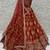 Awesome Rust Orange Hand Work Silk Bridal Lehenga Choli With Double Dupatta