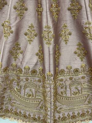 Alluring Mauve Hand Embroidery Silk Lehenga Choli With Double Dupatta 7
