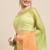 Green Shaded Lace Border & Zari Checks Organza Saree