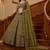 Excellent Olive Green Sequins Net Bridal Lehenga Choli With Dupatta