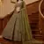 Excellent Olive Green Sequins Net Bridal Lehenga Choli With Dupatta