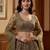 Excellent Olive Green Sequins Net Bridal Lehenga Choli With Dupatta