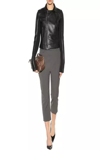 Women’s black lambskin leather biker jacket slim fit zip-up stylish jacket