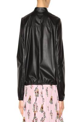 women's black lambskin leather bomber jacket ribbed cuffs and waist modern 2