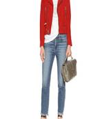 Women’s red suede leather biker jacket zip-up slim fit stylish coat