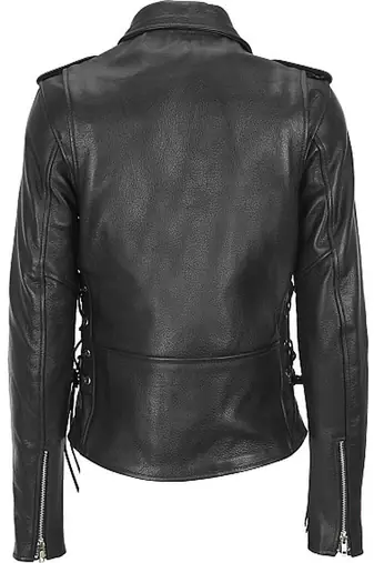 women's black lambskin leather biker jacket classic moto zip style stylish featured