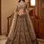 Grand Beige Zari Embroidery Net Sangeet Wear Lehenga Choli With Dupatta
