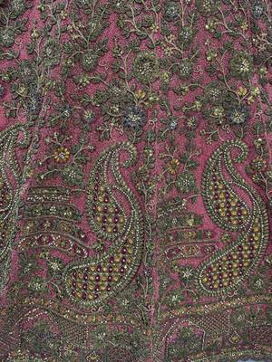 Royal Pink Multi Thread Work Net Engagement Wear Lehenga Choli With Dupatta 8