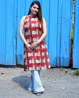 rust kalamkari kurti 2