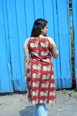 rust kalamkari kurti 5