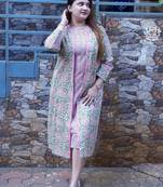 Pink Bagru Handblock Printed Kurta