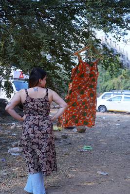brown handblock printed kurta 4
