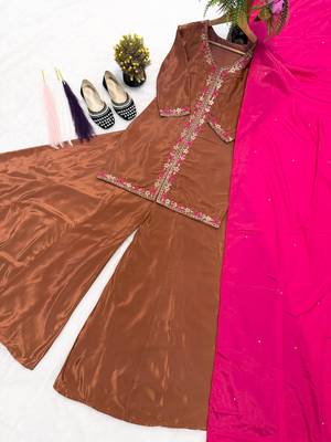 brown anarkali suit  2