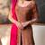 Brown anarkali suit with hot pink dupatta  threadwork