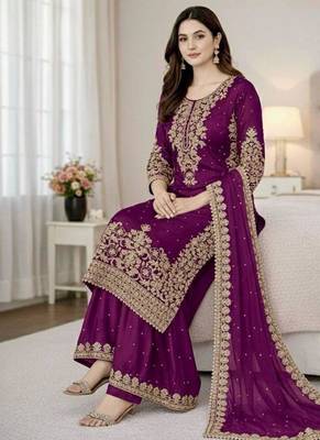 purple silk palazzo suit  3