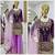 Lavender silk suit with detailed silver zari work
