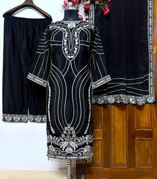 Black georgette heavily embroidered designer salwar suit