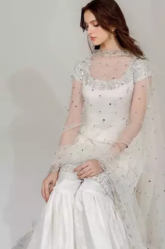 white sharara set